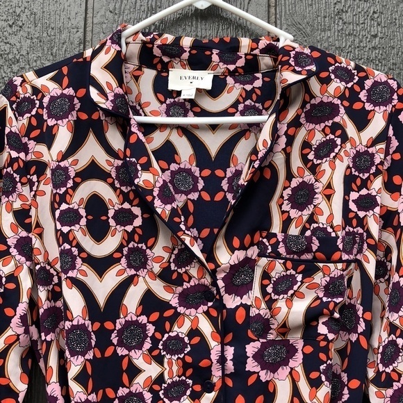 Everly floral paisley button down dress size M - Picture 4 of 11